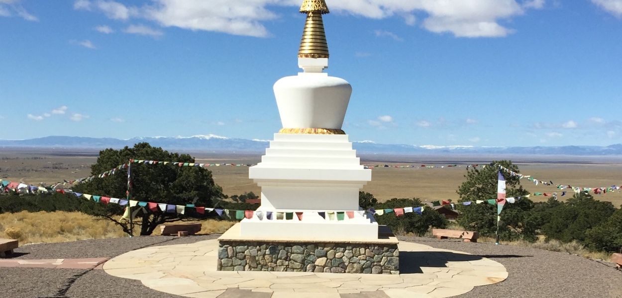 This Stupa overlooks the very hemp farms in the San Luis Valley where That's Natural sources some of its biodynamically grown hemp for their product line.